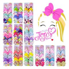 2020 Amazon INS Hot Jojo Siwa 5-inch Printing Ribbon Bow Hair Clip Jojo Bows