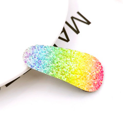 2020 fashion baby hair accessories rainbow gradient sequins hair clips for girls