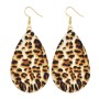 INS Amazon hot sale jewelry Retro domineering Water Drop Leopard Print faux leather earrings
