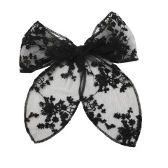 Amazon hot sale custom whosale summer girls lace elastic bow hair ties