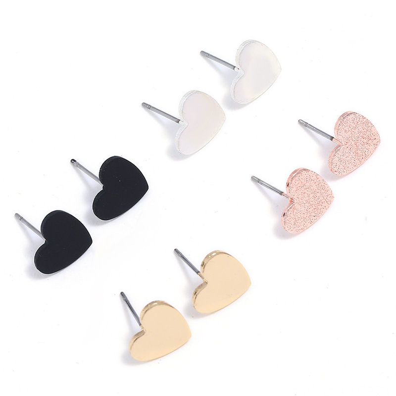 2020 fashion wholesale custom jewelry heart shape alloy stud earrings for women