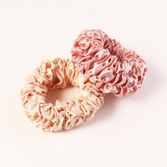 French high-end girls simple ins hot wide satin pleated fabric hair scrunchies