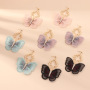 Wholesale Girls Delicate Handmade Rhinestone Embroidery Lace butterfly earrings Wholesale Girls Delicate Handmade Rhinestone Embroidery Lace butterfly earrings