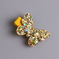 wholesale korean butterfly shape child baby kid girls sequin fabric hair clips