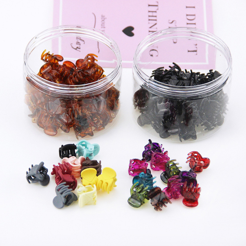 Wholesale new arrival korean 40pcs one box mini plastic hair claw clips for girls Wholesale new arrival korean 40pcs one box mini plastic hair claw clips for girls