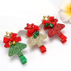 wholesale 2020 ins fall winter glitter girls hairgrips glove tree deer hat christmas kids hair clips for christmas