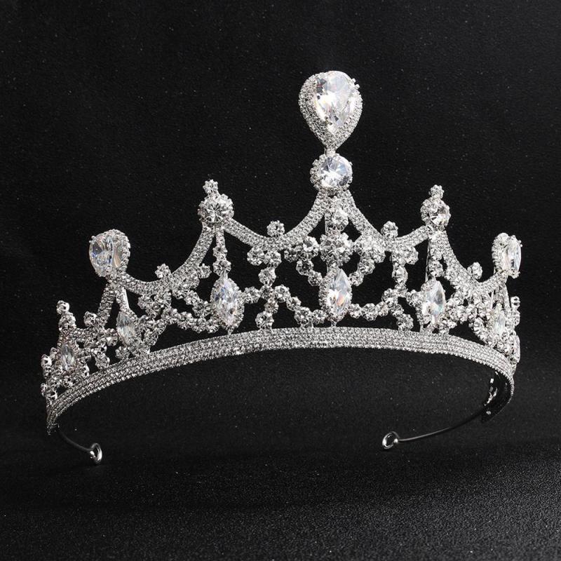 wholesale korea Alloy Water Lead Handmade Wedding Bridal round full pageant crowns