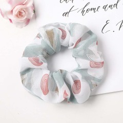 summer popular bulk custom design printer girls chiffon hair scrunchies