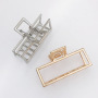 Hot sale china low price alloy simple retro girls gold square metal hair claw