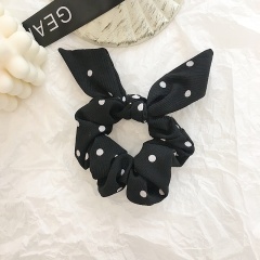 Fashion scrunchies rabbit ear sweet hairdressing elastic solid color girls elastic hair tie with dot