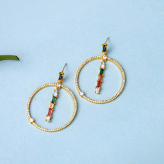 2019 Hot Sale women jewelry stainless steel diamond gold hoop earrings