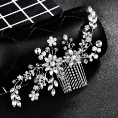 Fashion flower Wedding hair accessories pearl crystal women bridal hair combs