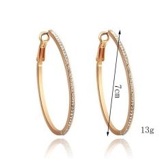 2020 New arrival fashion women jewelry alloy circle crystal hoop earrings for girls