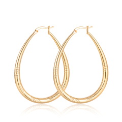 Wholesale fashion elegant temperament 18k gold plated drop shape copper ladies earring