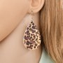 INS Amazon hot sale jewelry Retro domineering Water Drop Leopard Print faux leather earrings