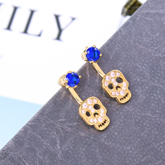 2019 Gold stainless steel diamond accessories women jewelry stud skull earrings