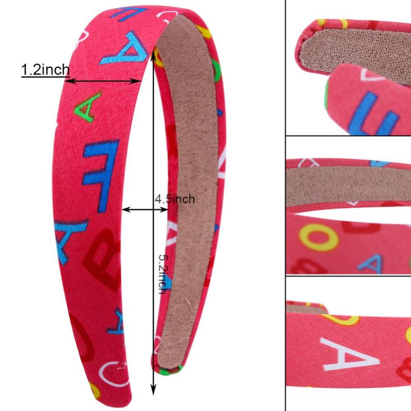 Women Hair Hoop Alphabet Print Headbands Kids Hair Bands Hair Accessories Ladies Headband