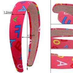 Women Hair Hoop Alphabet Print Headbands Kids Hair Bands Hair Accessories Ladies Headband Women Hair Hoop Alphabet Print Headbands Kids Hair Bands Hair Accessories Ladies Headband