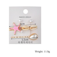 2019 new arrival Europe style metal seashells barrette hair clip decorative for women