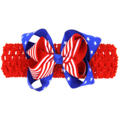 American flag style red and blue bows knot hair clips for girls hair accessories
