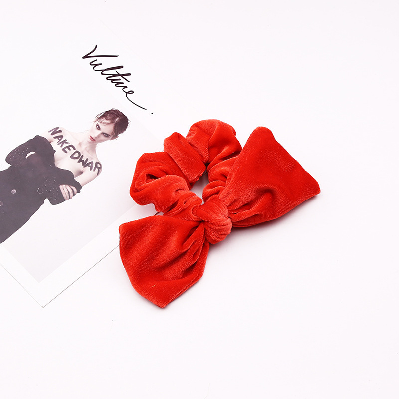 Winter Hair Scrunchies Elastics ponytail holder pleuche plush Bow hair tie