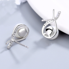 wholesale fashion s925 sterling silver hypoallergenic white fresh water pearl earring