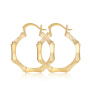 Wholesale copper polygon hoop plating 18k gold fashion women bamboo earrings Wholesale copper polygon hoop plating 18k gold fashion women bamboo earrings