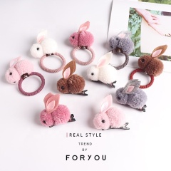 Korean simple rabbit shape kids rope cute display stand bunny hairpin Korean simple rabbit shape kids rope cute display stand bunny hairpin
