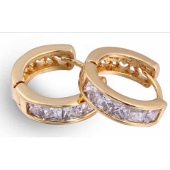 christmas gift fashion jewelry korean women necklace 18K gold plate zircon earrings