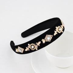New women custom hairhoop baroque pearl hairband glitter crystal rhinestone bling headbands