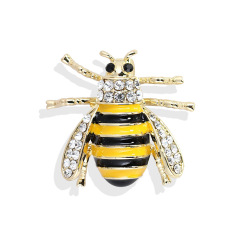 Fashion custom men or women alloy cute rhinestone faux pearl bee brooches