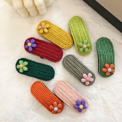 Korean autumn fashion bulk knitted wool hairpin accessories hair ball flower animal hair clip