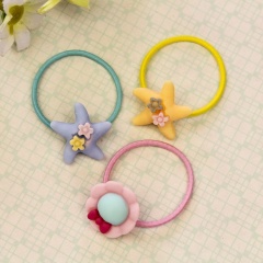 Children's fabric spiral elastic hair tie head rope cartoon flower hair ties kids hair accessory gift set