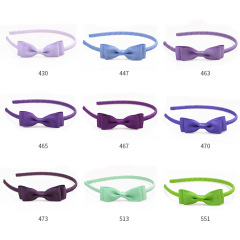 Pure color cute bow baby girl headband fabric headwear haie band suppliers