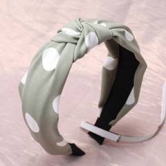 wholesale custom women girls makeup dot knot fabric headbands for daily