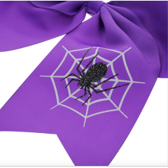 Halloween accessories spider print elastic big bow knot hair tie girls hair decoration