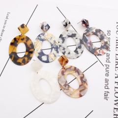 New INS Big Charm Chandelier Earrings Dangle Leopard Hoop Drop Acrylic Earring