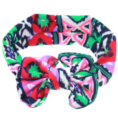 2020 Trend wholesale baby bows knot ethnic pattern hair bands for girls hair accessories