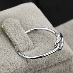 Fashion custom girl women jewelry love knot simple finger pure 925 sterling silver rings