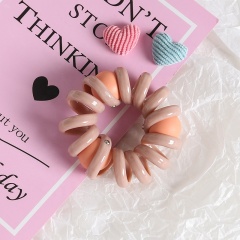 Popular cute elastic telephone line hair ties rubber material for hair extension