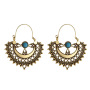 fancy boho Bohemian vintage Beach Hollow Pattern Carved ethnic earrings statement For Women