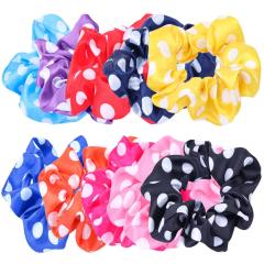 Wholesale Dot Print Satin Fabric Colorful Hair Elastic Band Accessories Hair Scrunchies Wholesale Dot Print Satin Fabric Colorful Hair Elastic Band Accessories Hair Scrunchies