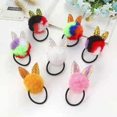 Korean cute children rabbit ears girl elastic hair ties for kids