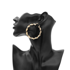 Personality female 18K gold plated  copper circle hoop earrings accessories