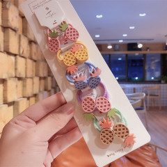 Wholesale 5pcs/set acrylic fruit cartoon animals girls elastic baby hair ties