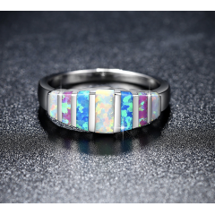Fashion jewelry accessories enamel colorful engagement opal stones ring