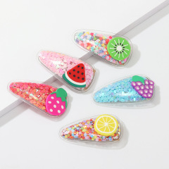 Summer Hair Accessories Fashion Shinning Glitter fruit BB hair clip for girls