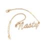 wholesale custom bohemian metal chain women jewelry crystal letter anklets