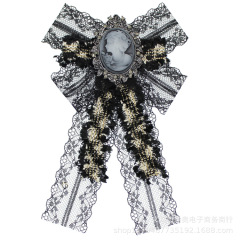 INS amazon korean latest fashion girls Fabric Canvas Corsage Collar Necktie stripe bee ribbon bow tie brooches pin INS amazon korean latest fashion girls Fabric Canvas Corsage Collar Necktie stripe bee ribbon bow tie brooches pin