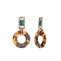 2019 fashion design colorful acrylic resin leopard circle holder earings